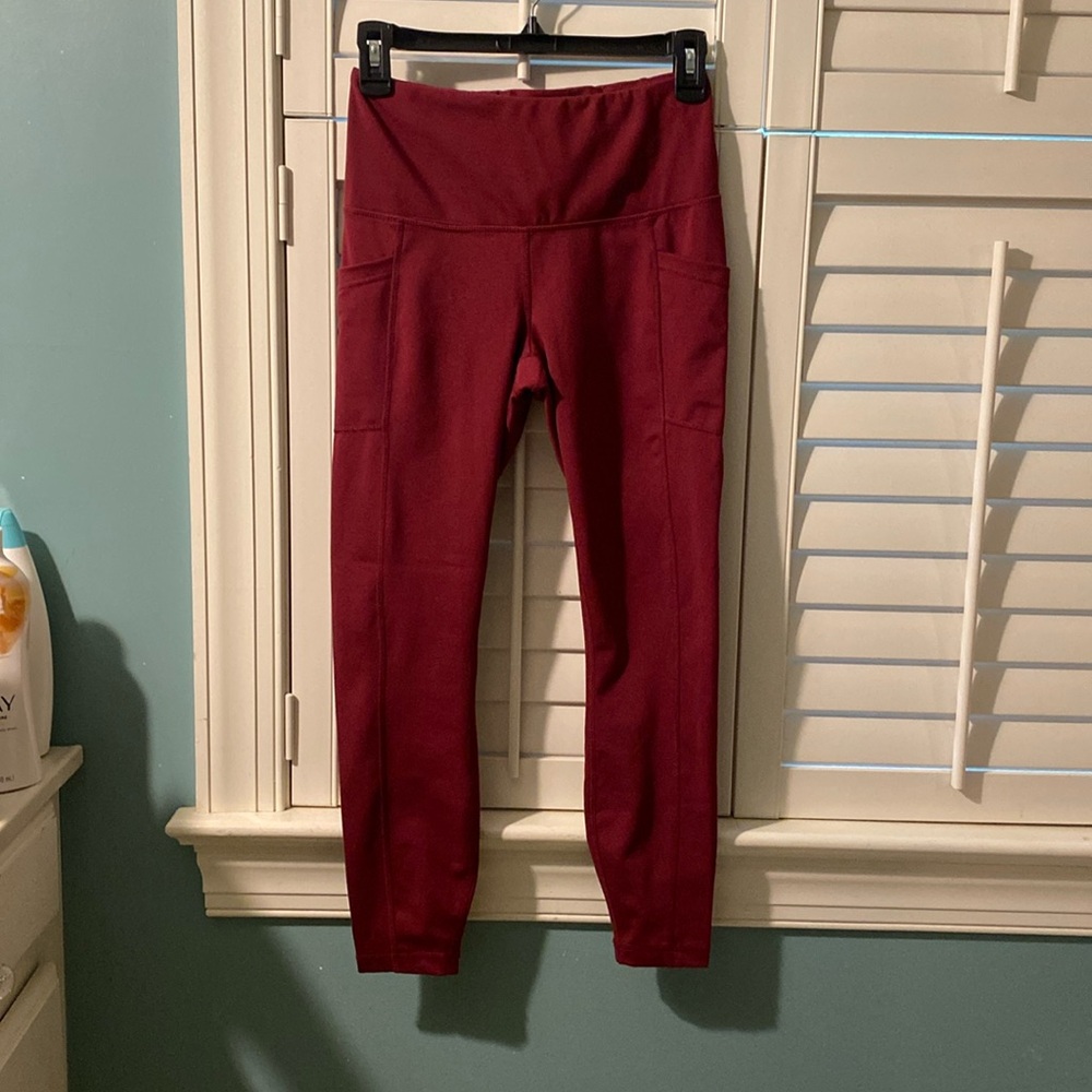 Cranberry colored, 90 degrees by reflex athletic pants w pockets
